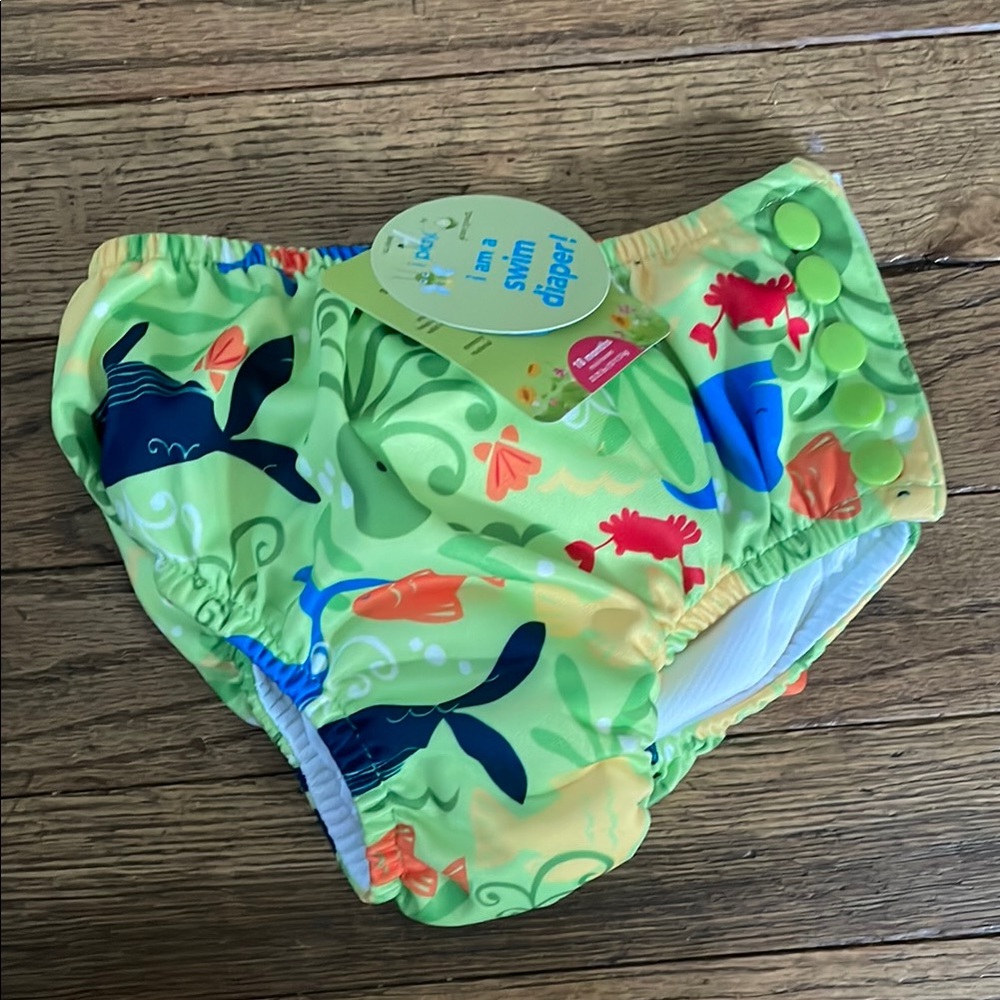 NWT i play. Green and Blue Diaper Cover with Sea Life Design